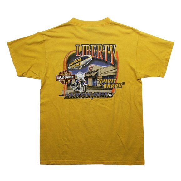 Harley Davidson Vintage 1999 Yellow Short Sleeve Moto Street Style T Shirt Top L - Picture 5 of 6